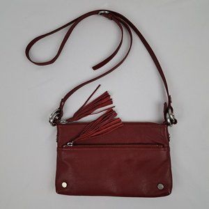 Hadaki Katy's Xbody Deep Red Leather Crossbody Bag